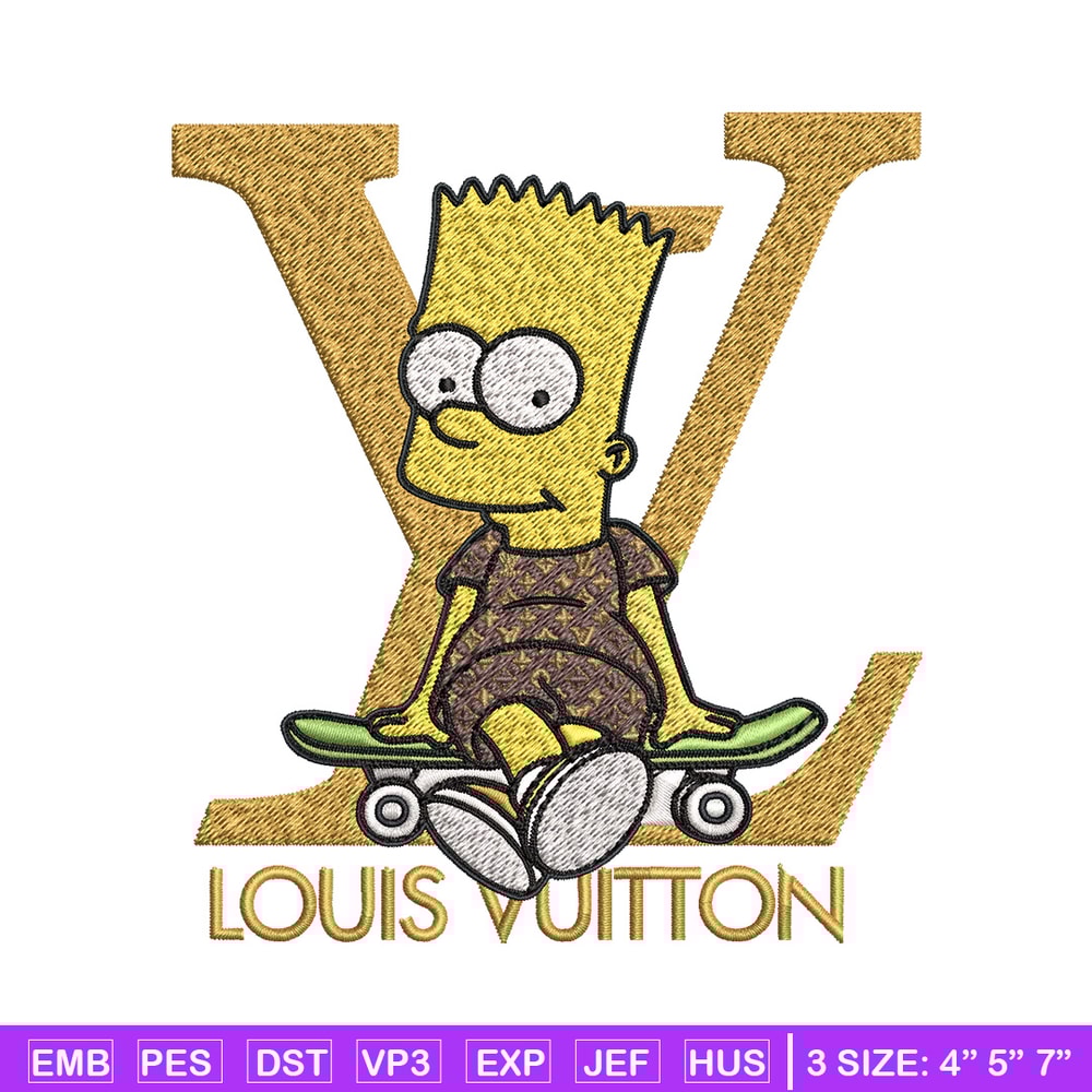 Bart simpson lv Embroidery Design, LV Embroidery, Embroidery File, Logo shirt, Sport Embroidery, Digital download.jpg