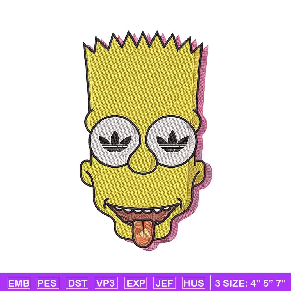 Bart x adidas Embroidery Design, Simpson Embroidery, Embroidery File, Adidas Embroidery, Anime shirt, Digital download.jpg