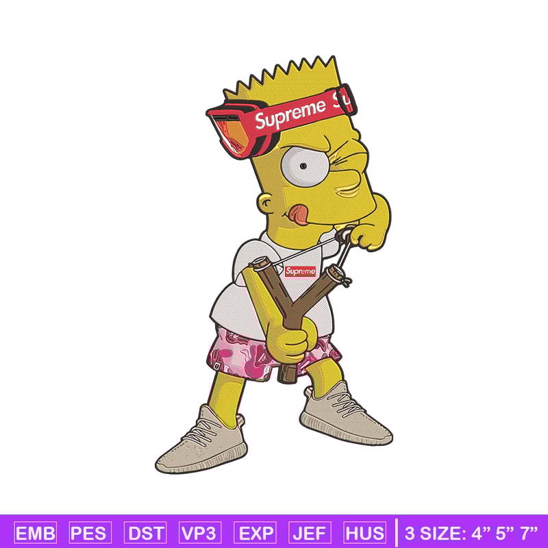 Bart x supreme Embroidery Design, Supreme Embroidery, Embroidery File, Anime Embroidery, Simpson shirt, Digital download.jpg