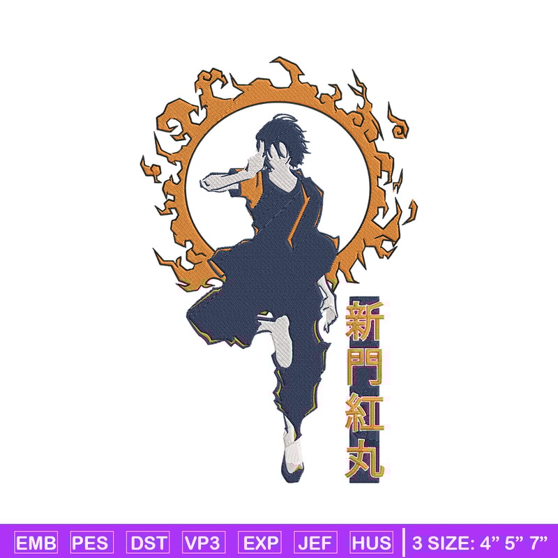 Benimaru Embroidery Design, Enen no Shouboutai Embroidery,Embroidery File,Anime Embroidery,Anime shirt,Digital download.jpg