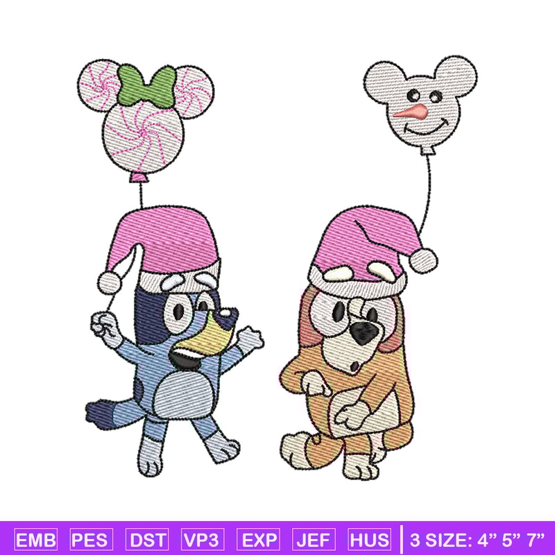 Bluey chrismas embroidery design, Bluey embroidery, Chrismas design, Embroidery file, Embroidery shirt, Digital download.jpg