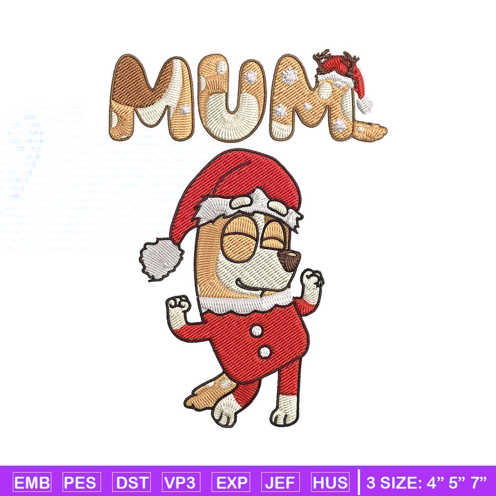 Chilli mom Embroidery Design, Bluey Embroidery, Embroidery File, Chrismas Embroidery, Anime shirt, Digital download.jpg