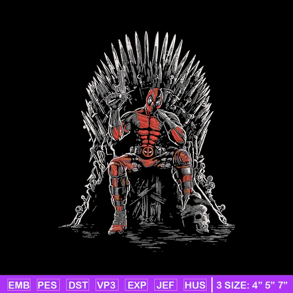 Deadpool king Embroidery Design, Deadpool Embroidery, Embroidery File, Anime Embroidery, Anime shirt, Digital download.jpg