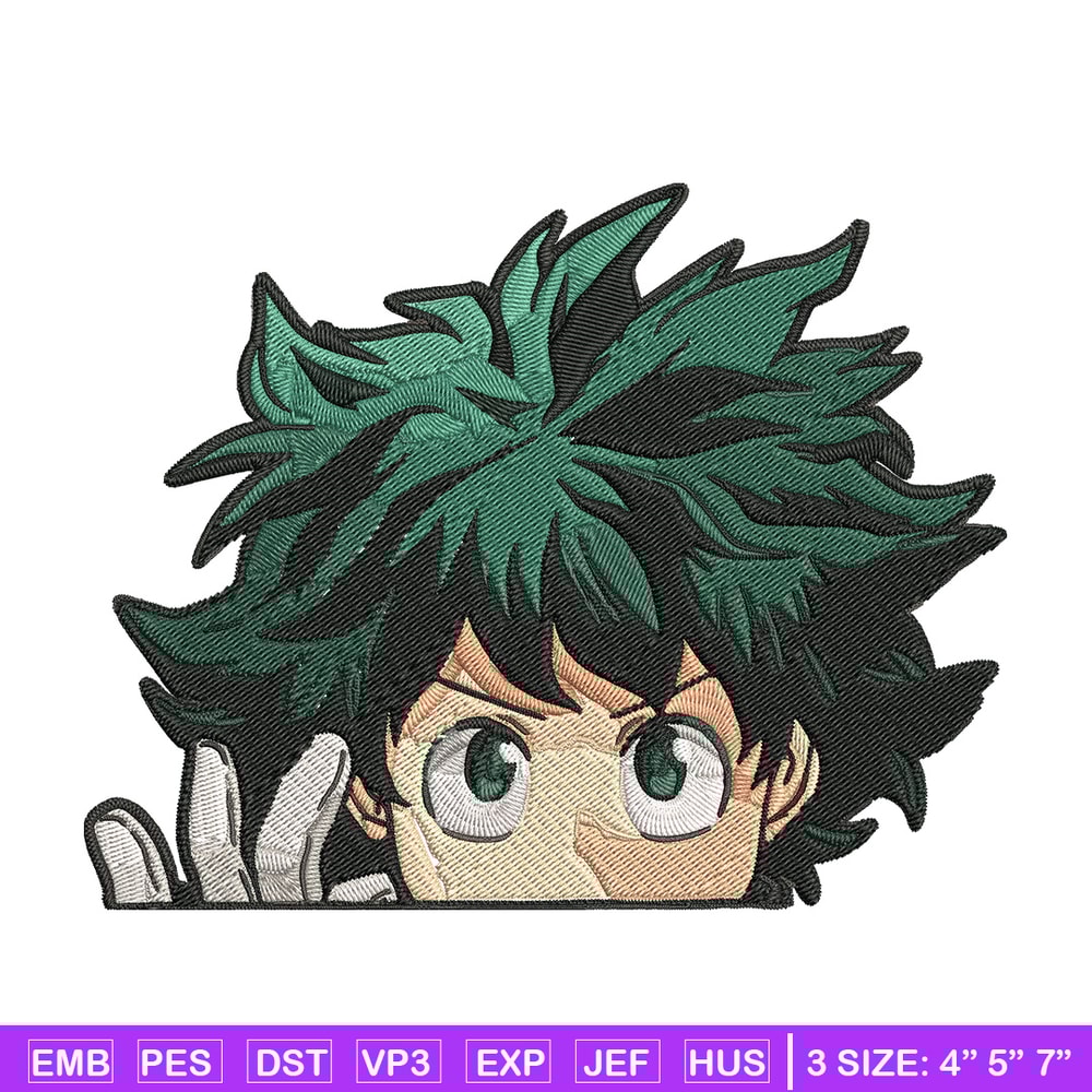 Deku Peek Embroidery Design, Mha Embroidery, Embroidery File, Anime Embroidery, Anime shirt, Digital download.jpg
