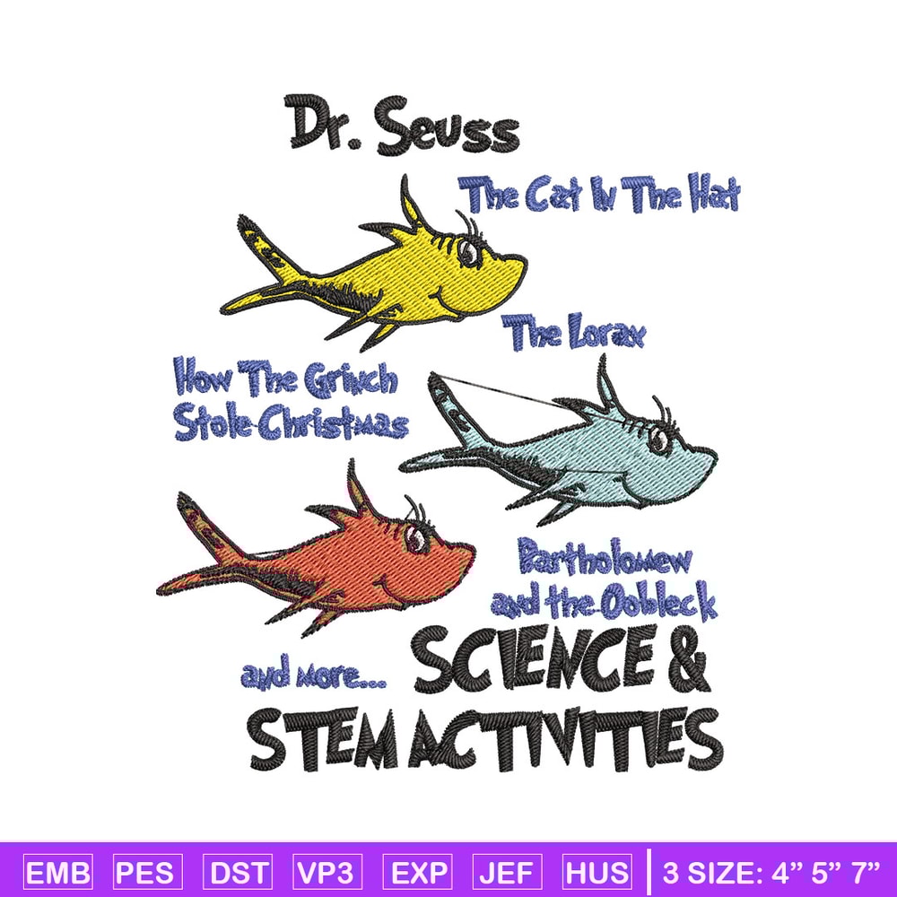 Dr Seuss Stem Activities Embroidery Design, Dr Seuss Embroidery, Embroidery File, Embroidery design, Digital download..jpg