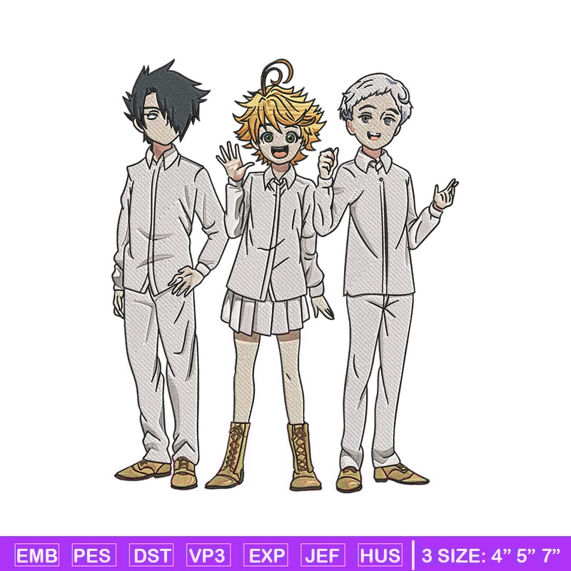 Emma friends Embroidery Design, Oyakusoku Embroidery, Embroidery File, Anime Embroidery, Anime shirt, Digital download.jpg