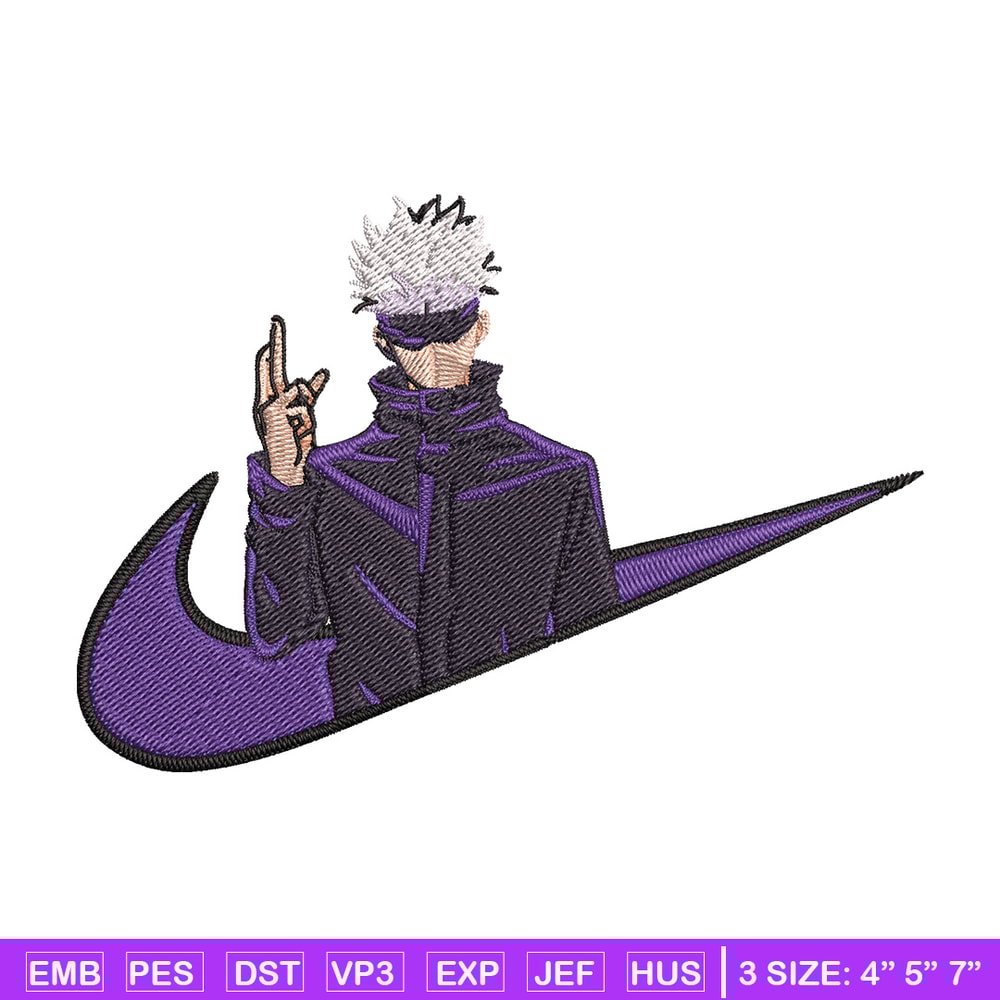 Gojo x nike Embroidery Design, Jujutsu Embroidery, Embroidery File, Nike Embroidery, Anime shirt, Digital download.jpg
