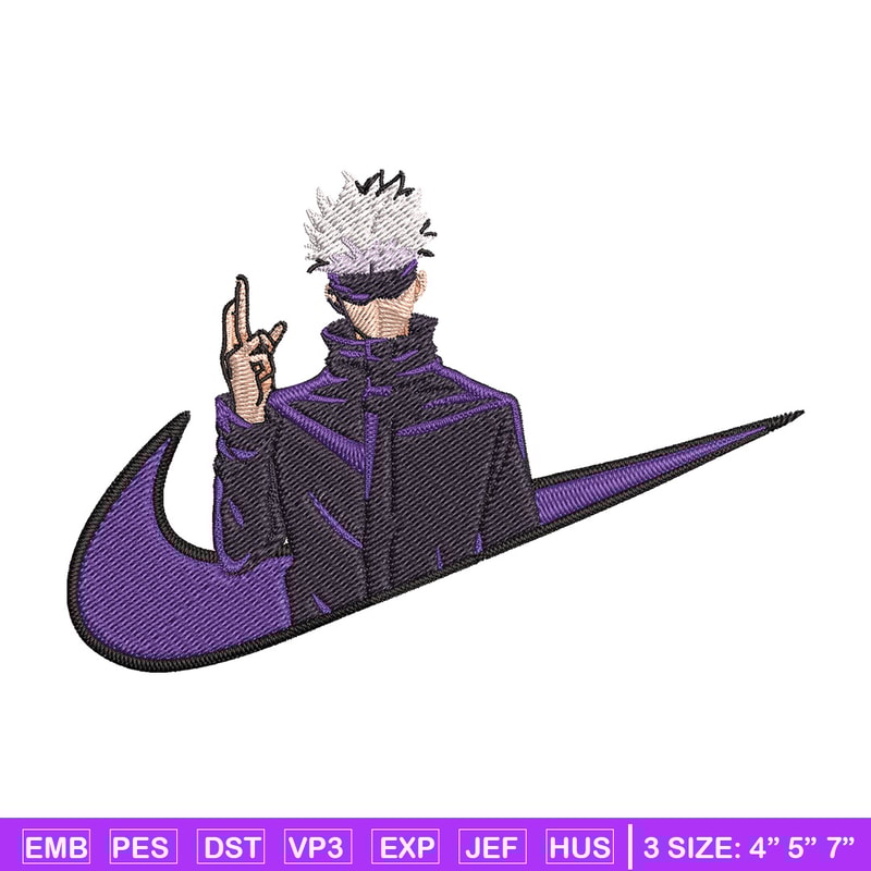 Gojo x nike Embroidery Design, Jujutsu Embroidery, Embroidery File, Nike Embroidery, Anime shirt, Digital download.jpg