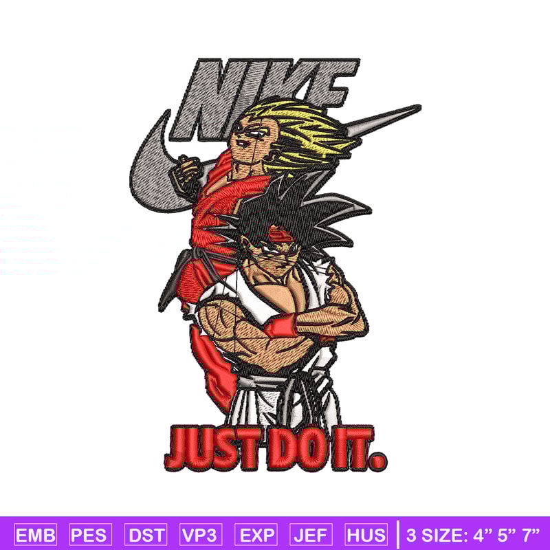 Goku and Vegeta Nike Embroidery design, Dragon ball Embroidery, Nike design, Embroidery file, Instant download..jpg