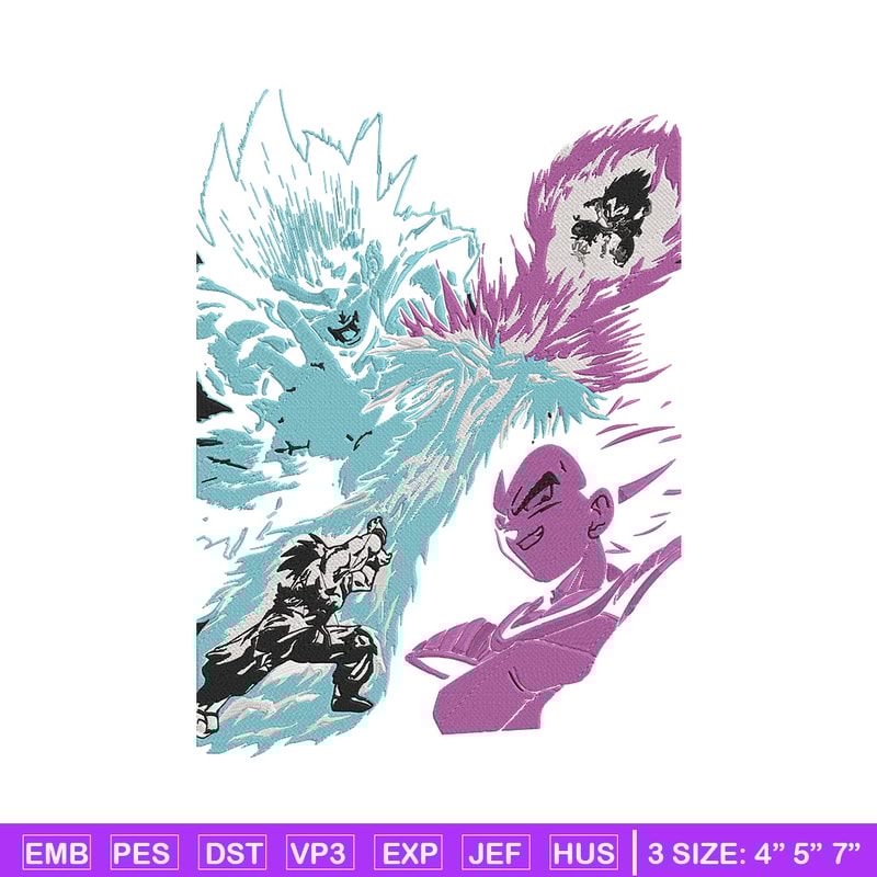 Goku vs Vegeta Embroidery Design, Dragonball Embroidery, Embroidery File, Anime Embroidery, Anime shirt,Digital download.jpg