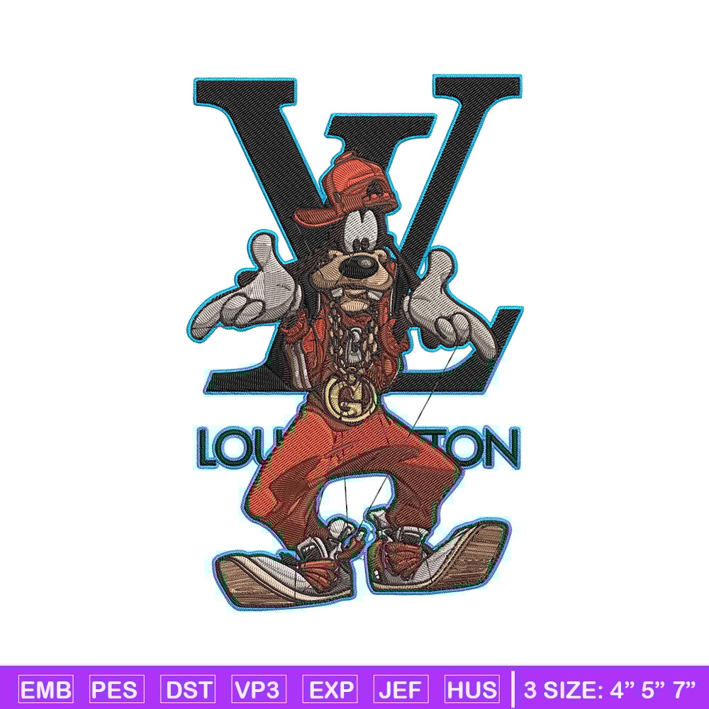 Goofy x LV Embroidery Design, LV Embroidery, Embroidery File, Anime Embroidery, Anime shirt, Digital download..jpg