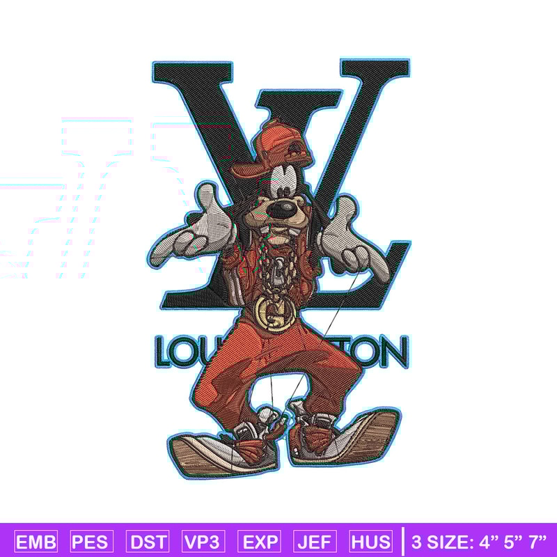 Goofy x LV Embroidery Design, LV Embroidery, Embroidery File, Anime Embroidery, Anime shirt, Digital download..jpg
