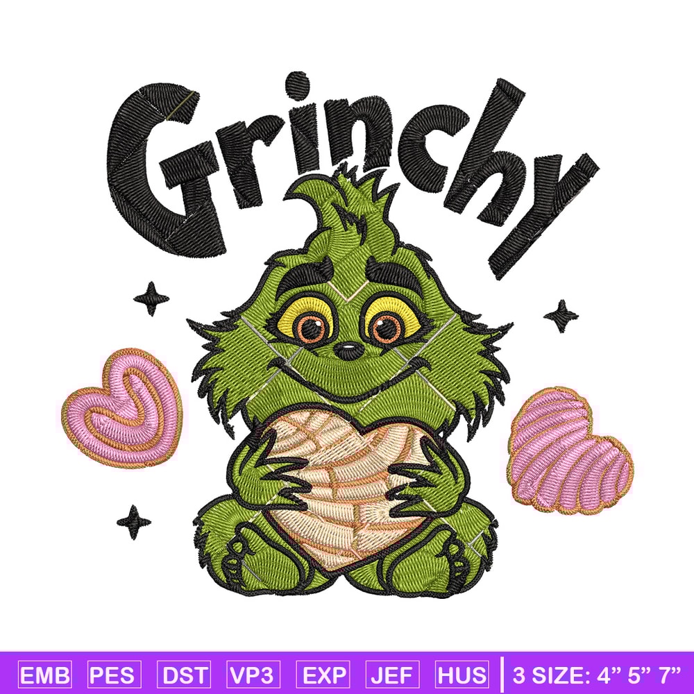 Grinchy cute Embroidery Design, Grinch Embroidery, Embroidery File, Chrismas Embroidery, Anime shirt,Digital download.jpg