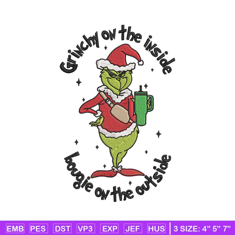 Grinchy Embroidery Design, Grinch Embroidery, Embroidery File, Chrismas Embroidery, Anime shirt, Digital download..jpg