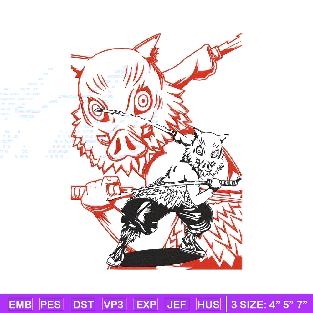 Hashibira Inosuke Embroidery Design, Demon slayer Embroidery, Embroidery File, Anime Embroidery, Digital download.jpg
