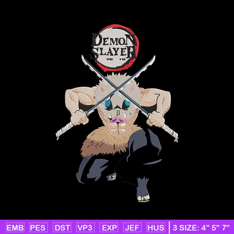 Hashibira Inosuke Embroidery Design, Demon slayer Embroidery, Embroidery File, Anime Embroidery,Digital download..jpg