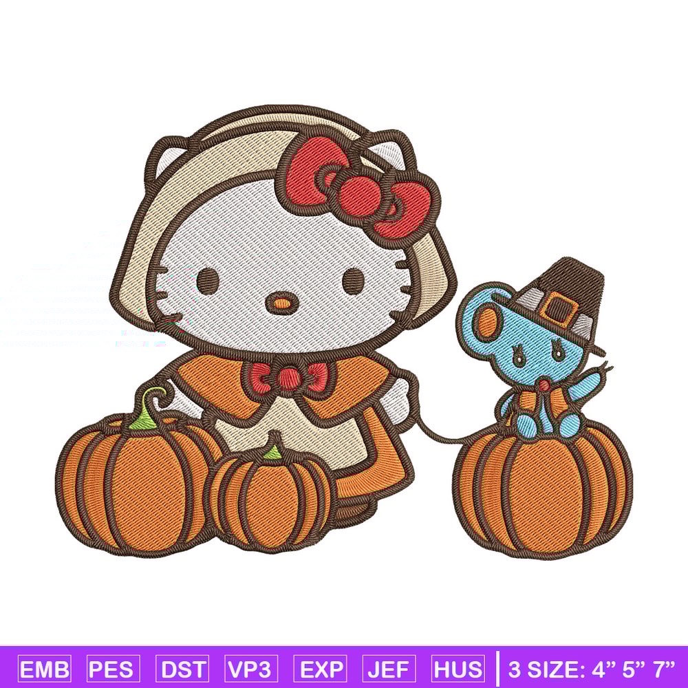 Hello kitty pumpkin Embroidery Design, Hello kitty Embroidery, Embroidery File, Anime Embroidery, Digital download.jpg