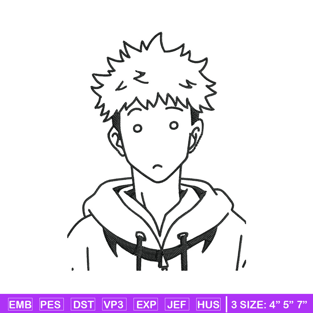 Itadori Yuji Embroidery Design,Jujutsu Embroidery, Embroidery File, Anime Embroidery, Anime shirt, Digital download.jpg