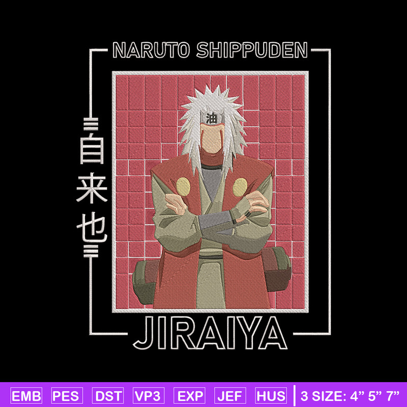 Jiraiya Embroidery Design, Naruto Embroidery, Embroidery File, Anime Embroidery, Anime shirt, Digital download.jpg