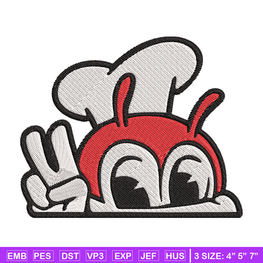 Jollibee Peek Embroidery Design, Logo Embroidery, Embroidery File, Anime Embroidery, Anime shirt, Digital download.jpg