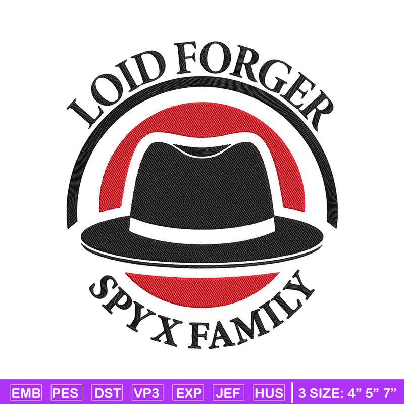 Logo Loid hat Embroidery Design, Spy x family Embroidery, Embroidery File, Anime Embroidery,Anime shirt,Digital download.jpg