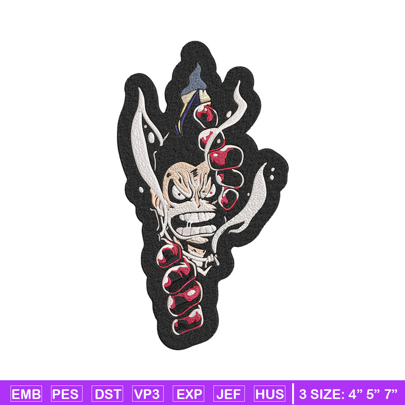 Luffy gear 4 Embroidery Design, One piece Embroidery, Embroidery File, Anime Embroidery, Anime shirt, Digital download.jpg
