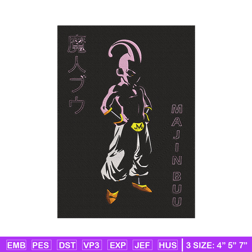 Majin Buu Embroidery Design, Dragonball Embroidery, Embroidery File, Anime Embroidery, Anime shirt, Digital download.jpg