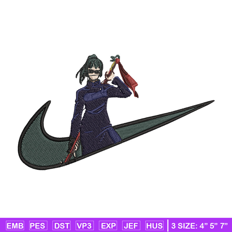 Maki x nike Embroidery Design, Jujutsu Embroidery, Embroidery File, Nike Embroidery, Anime shirt, Digital download.jpg