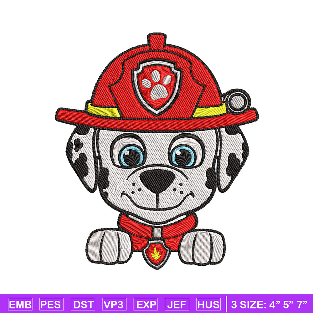Marshall dog Embroidery Design, Paw patrol Embroidery, Embroidery File, Anime Embroidery, Anime shirt, Digital download..jpg