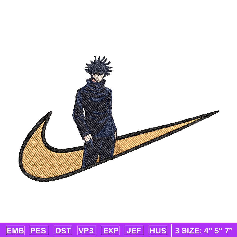 Megumi x nike Embroidery Design, Jujutsu Embroidery, Embroidery File, Nike Embroidery, Anime shirt, Digital download.jpg