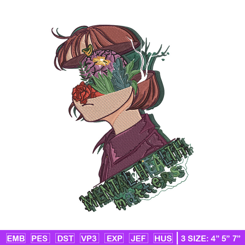 Mental girl Embroidery Design, Mental health Embroidery, Embroidery File, Anime Embroidery, Anime shirt,Digital download.jpg