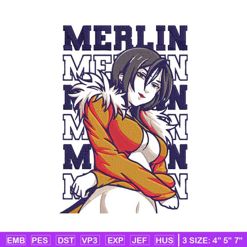 Merlin Embroidery Design, Seven Deadly Sins Embroidery, Embroidery File, Anime Embroidery, Anime shirt, Digital download.jpg
