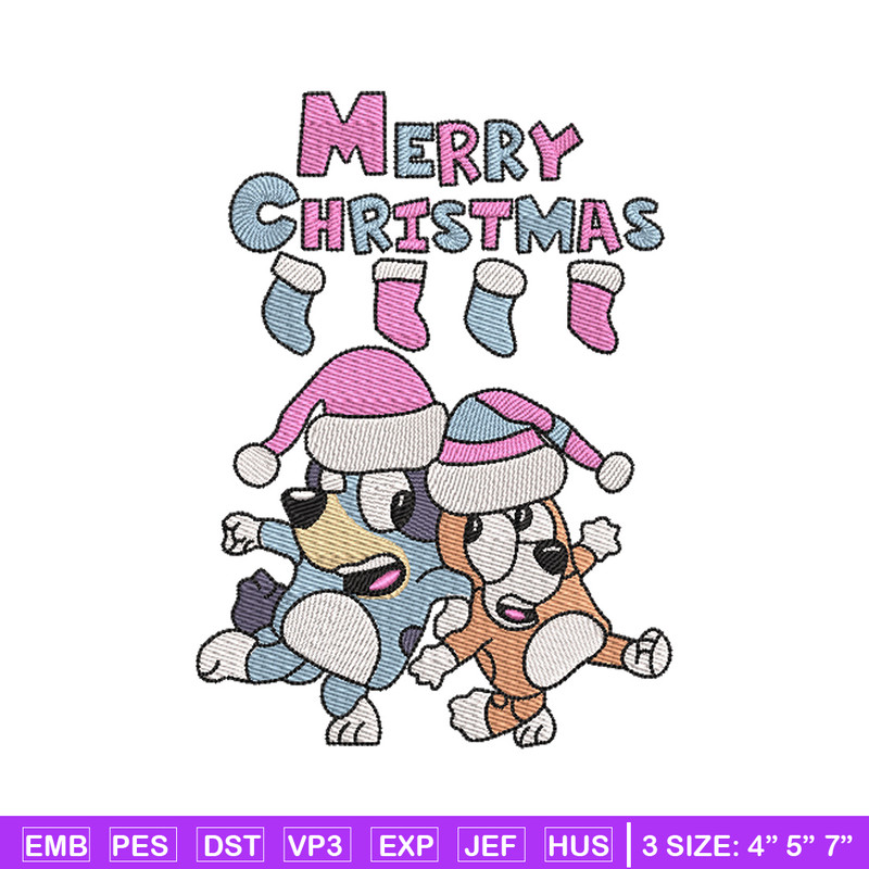 Merry chrismas embroidery design, Bluey embroidery, Chrismas design, Embroidery file, Embroidery shirt, Digital download.jpg