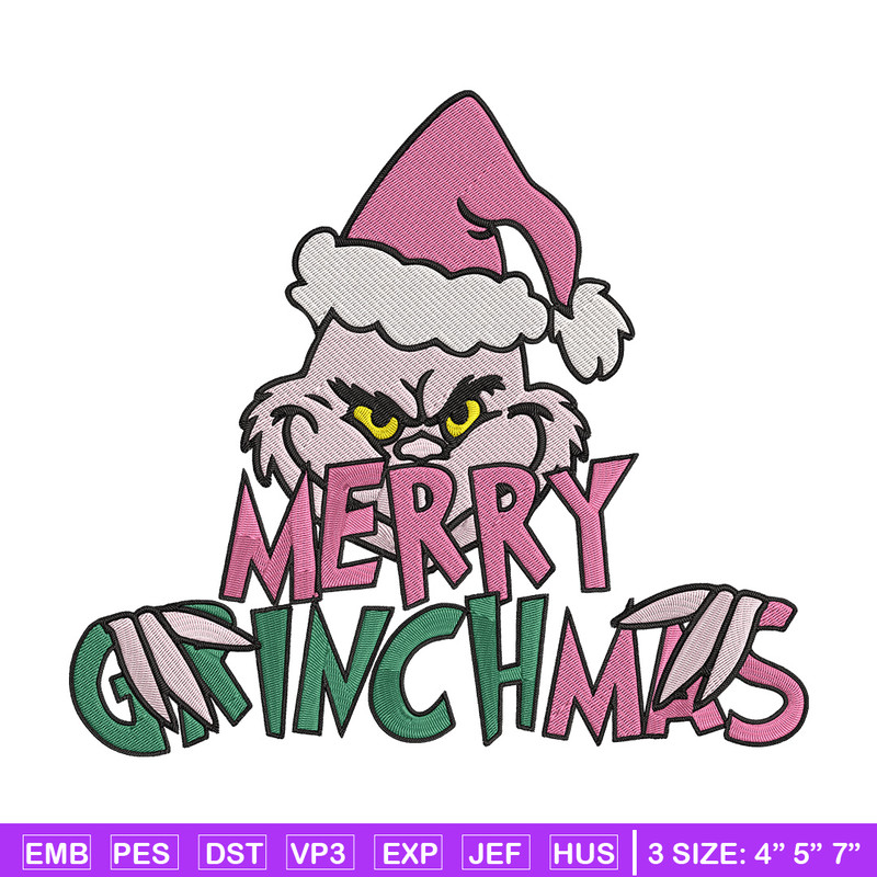 Merry Grinchmas Embroidery Design, Grinch Embroidery,Embroidery File, Chrismas Embroidery, Anime shirt, Digital download.jpg