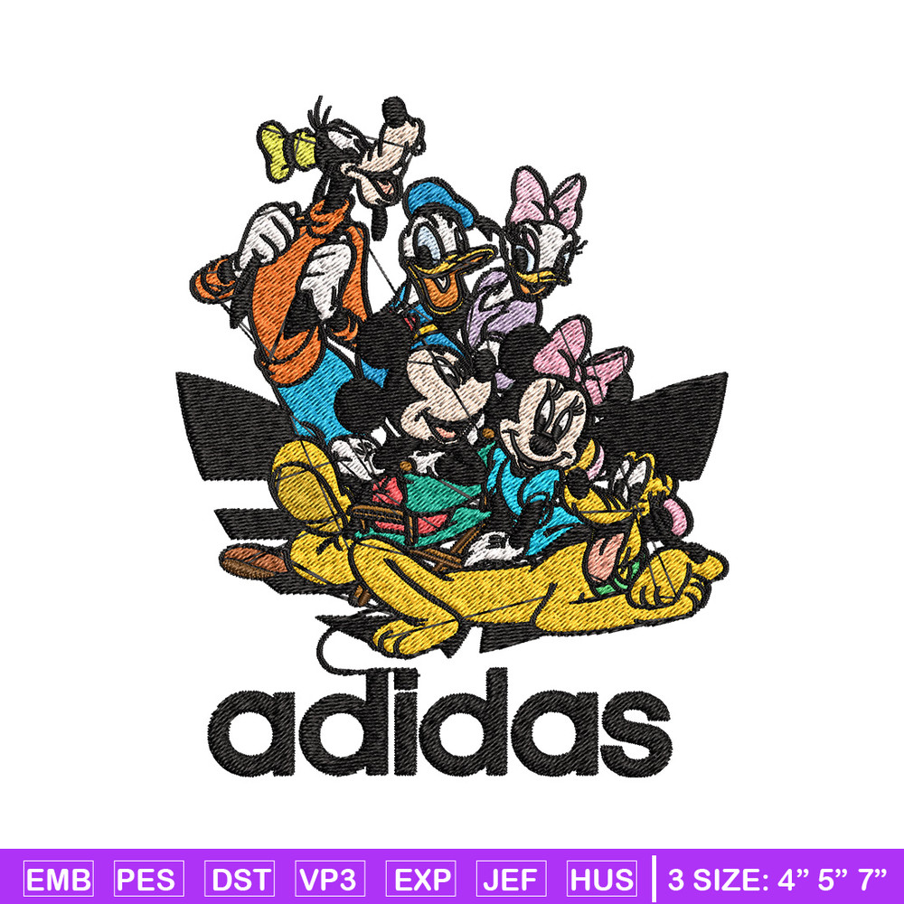 Mickey friends Embroidery Design, Adidas Embroidery, Brand Embroidery, Embroidery File,Logo shirt,Digital download.jpg