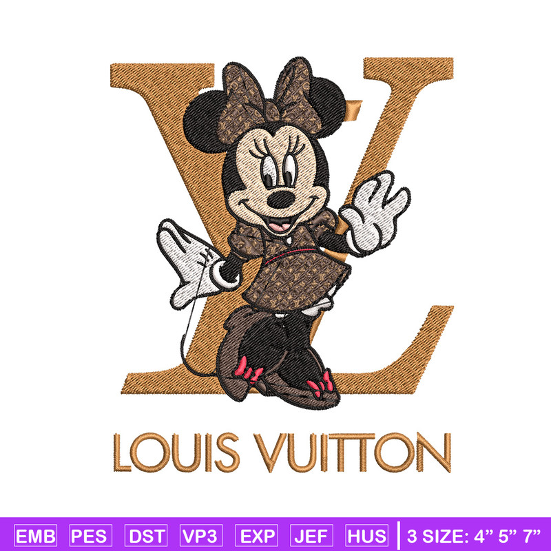Minnie smile lv Embroidery Design, Lv Embroidery, Embroidery File, Brand Embroidery, Logo shirt, Digital download.jpg