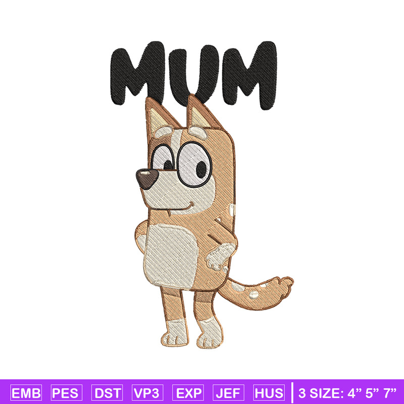 Mum bluey Embroidery, Bluey Cartoon Embroidery, cartoon Embroidery, Embroidery File, cartoon shirt, digital download..jpg