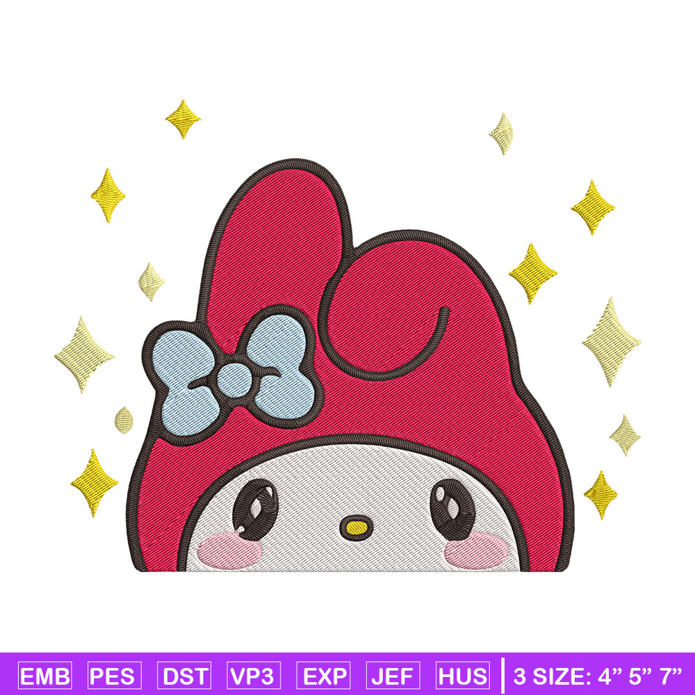 My Melody Peek Embroidery Design, Hello kitty Embroidery, Embroidery File, Anime Embroidery,Anime shirt,Digital download.jpg
