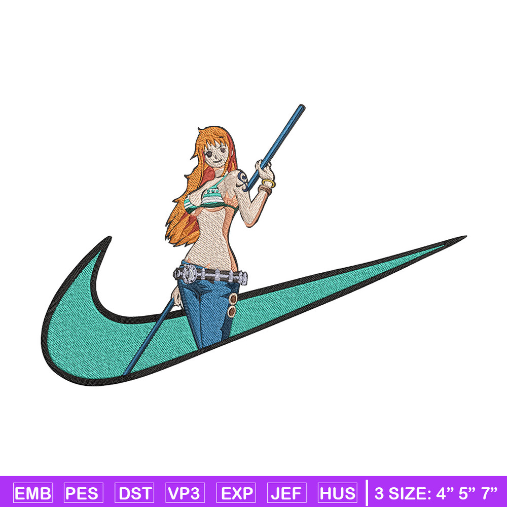 Nami x nike Embroidery Design, One piece Embroidery, Embroidery File, Nike Embroidery, Anime shirt, Digital download.jpg