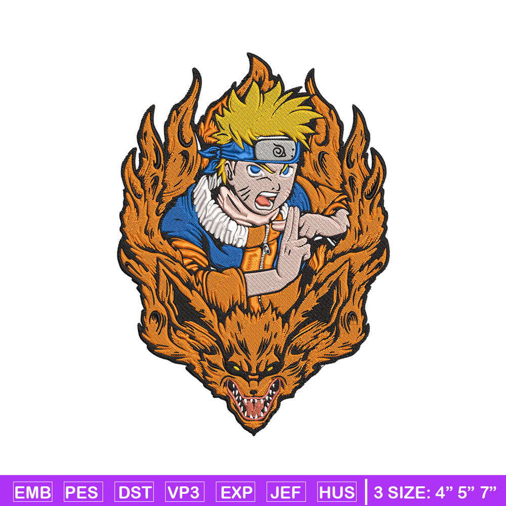 Naruto kurama Embroidery Design, Naruto Embroidery, Embroidery File, Anime Embroidery, Anime shirt, Digital download.jpg