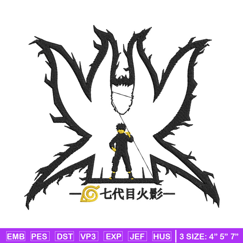 Naruto x kurama Embroidery Design, Naruto Embroidery, Embroidery File, Anime Embroidery,Anime shirt, Digital download..jpg