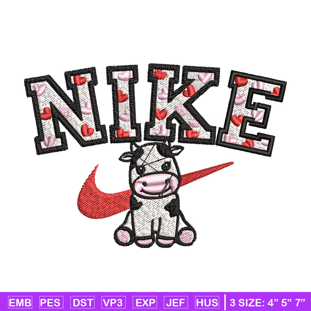 Nike cute cow Embroidery Design, Brand Embroidery, Nike Embroidery, Embroidery File, Logo shirt, Digital download.jpg