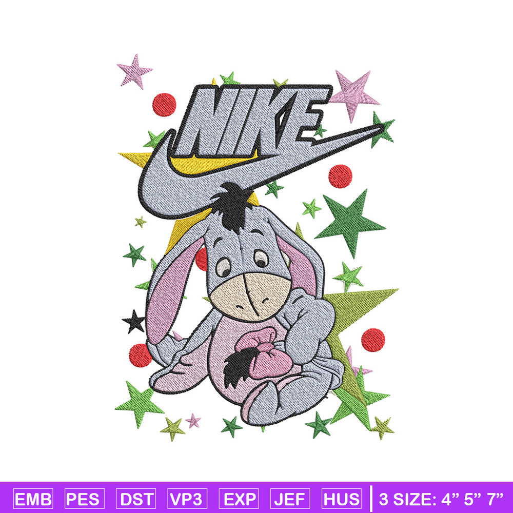 Nike Eeyore Embroidery Design, Pooh Embroidery, Embroidery File, Nike Embroidery, Anime shirt, Digital download..jpg