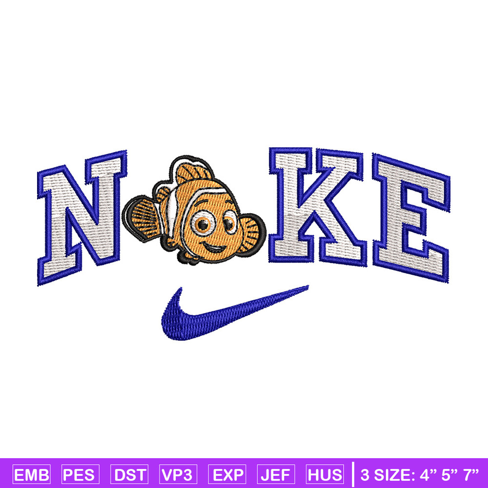 Nike fish cartoon embroidery design, Cartoon embroidery, Nike design, Embroidery shirt, Embroidery file,Digital download.jpg