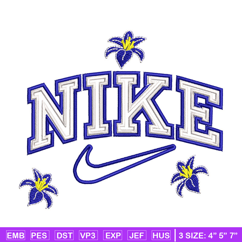 Nike flower embroidery design, Flower embroidery, Nike design, Embroidery shirt, Embroidery file, Digital download.jpg