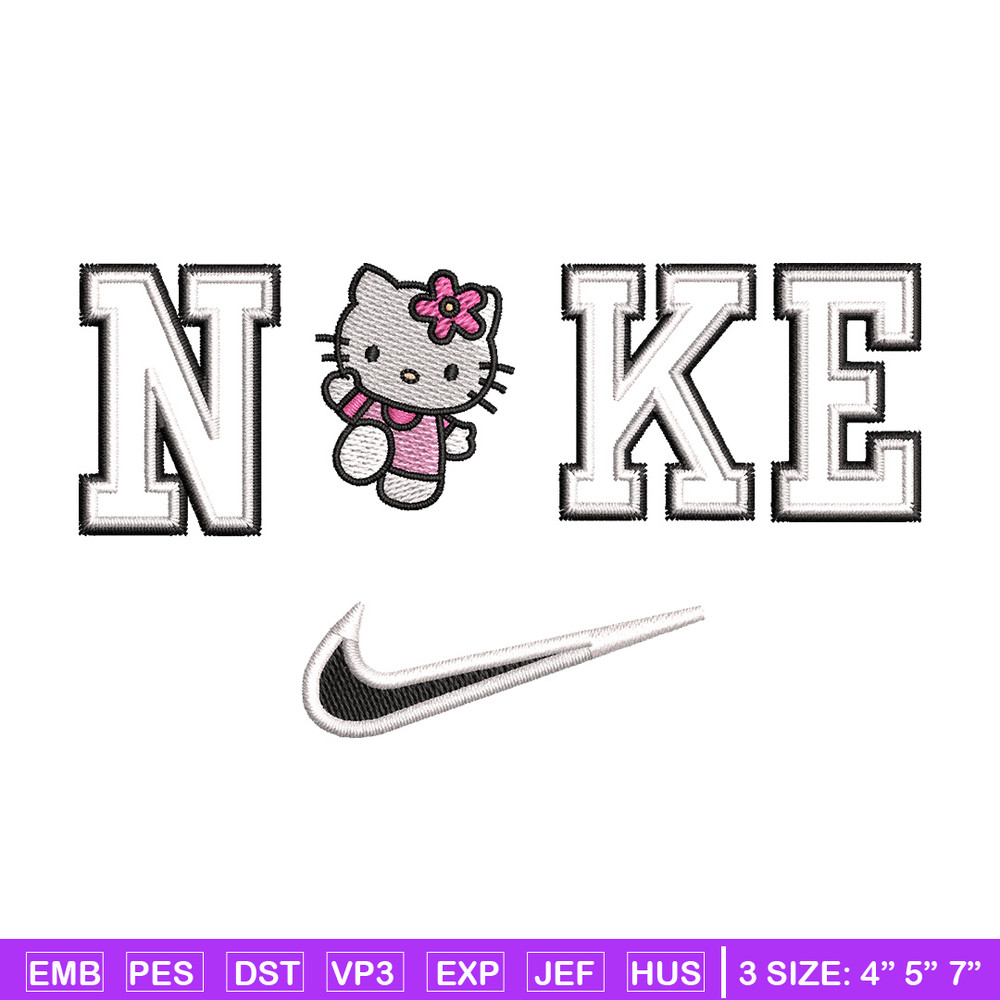 Nike kitty embroidery design, Hello kitty embroidery, Emb design, Embroidery shirt, Embroidery file, Digital download.jpg