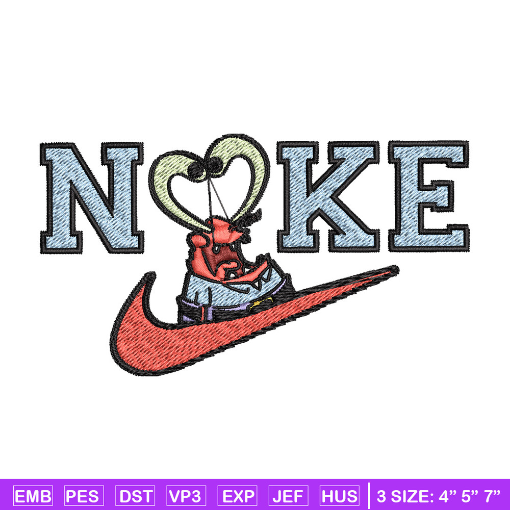 Nike krab Embroidery Design, Spongebob Embroidery, Nike Embroidery, Embroidery File, Logo shirt,Digital download.jpg