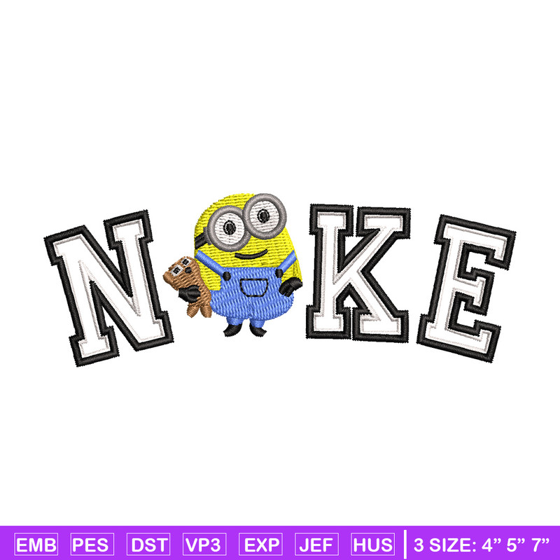 Nike minion embroidery design, Minion embroidery, Nike design, Embroidery shirt, Embroidery file, Digital download.jpg