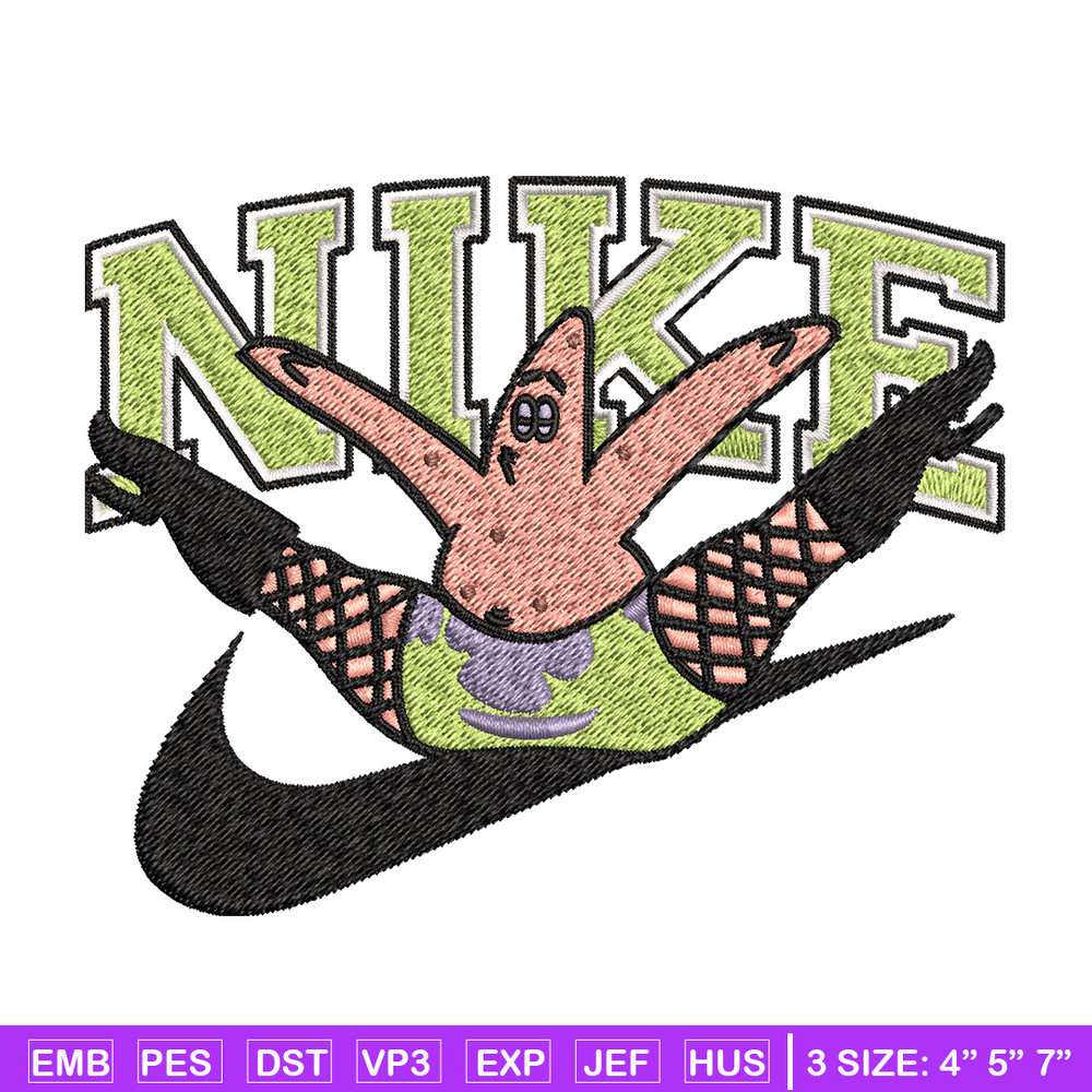 Nike patrick Embroidery Design, Spongebob Embroidery, Nike Embroidery, Embroidery File, Logo shirt, Digital download.jpg