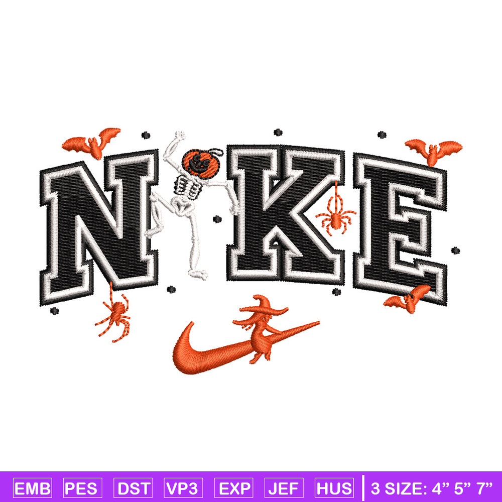 Nike pumpkin embroidery design, Halloween embroidery, Nike design, Embroidery file,Embroidery shirt, Digital download.jpg